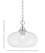 Chain One Light Pendant in Chrome with Clear Bubble Shade
