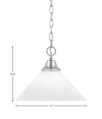 Chain One Light Pendant in Chrome with White Marble Shade