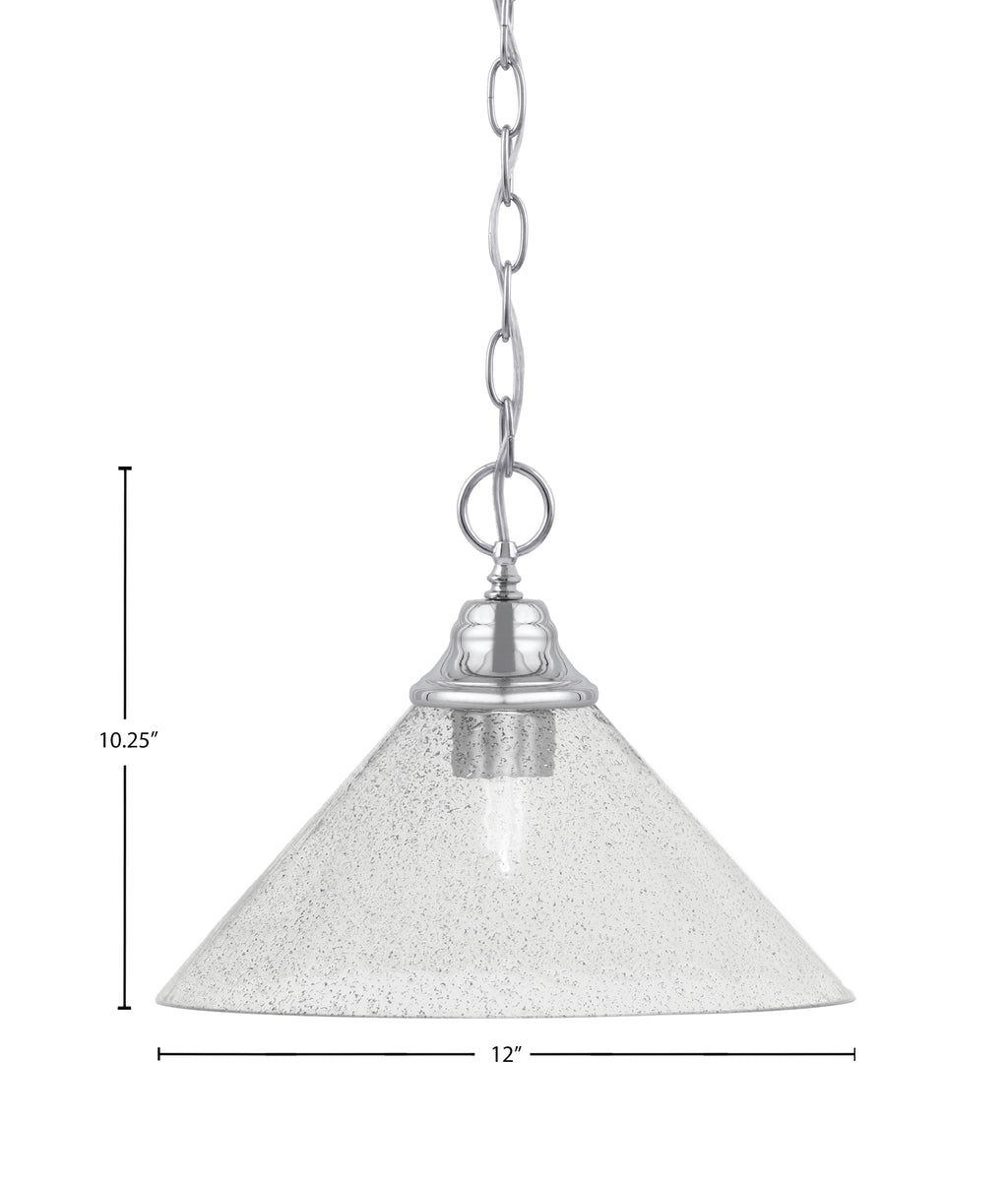 Chain One Light Pendant in Chrome with Smoke Bubble Shade