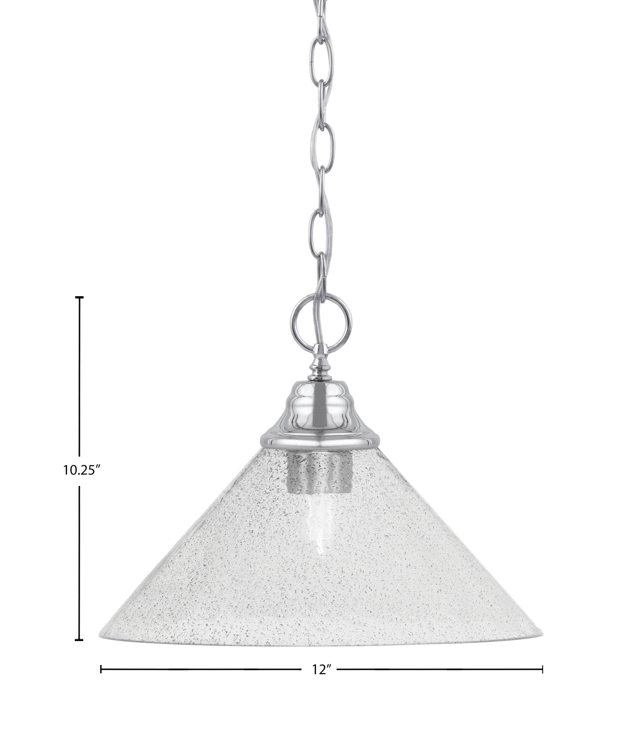 Chain One Light Pendant in Chrome with Smoke Bubble Shade