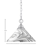 Chain One Light Pendant in Chrome with Onyx Swirl Shade