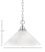 Chain One Light Pendant in Chrome with White Marble Shade