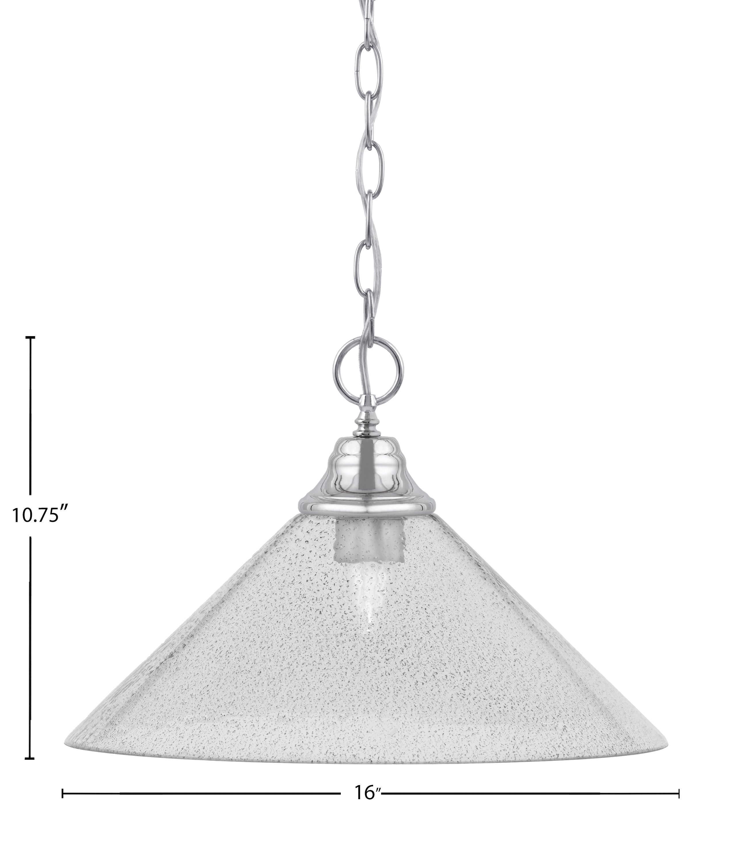 Chain One Light Pendant in Chrome with Smoke Bubble Shade