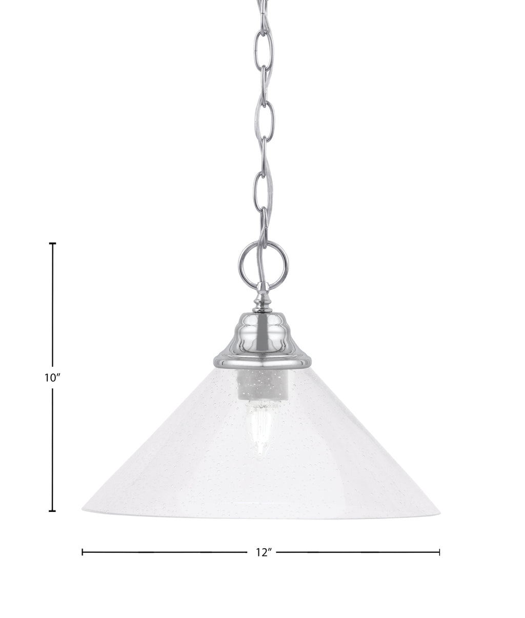 Chain One Light Pendant in Chrome with Clear Bubble Shade