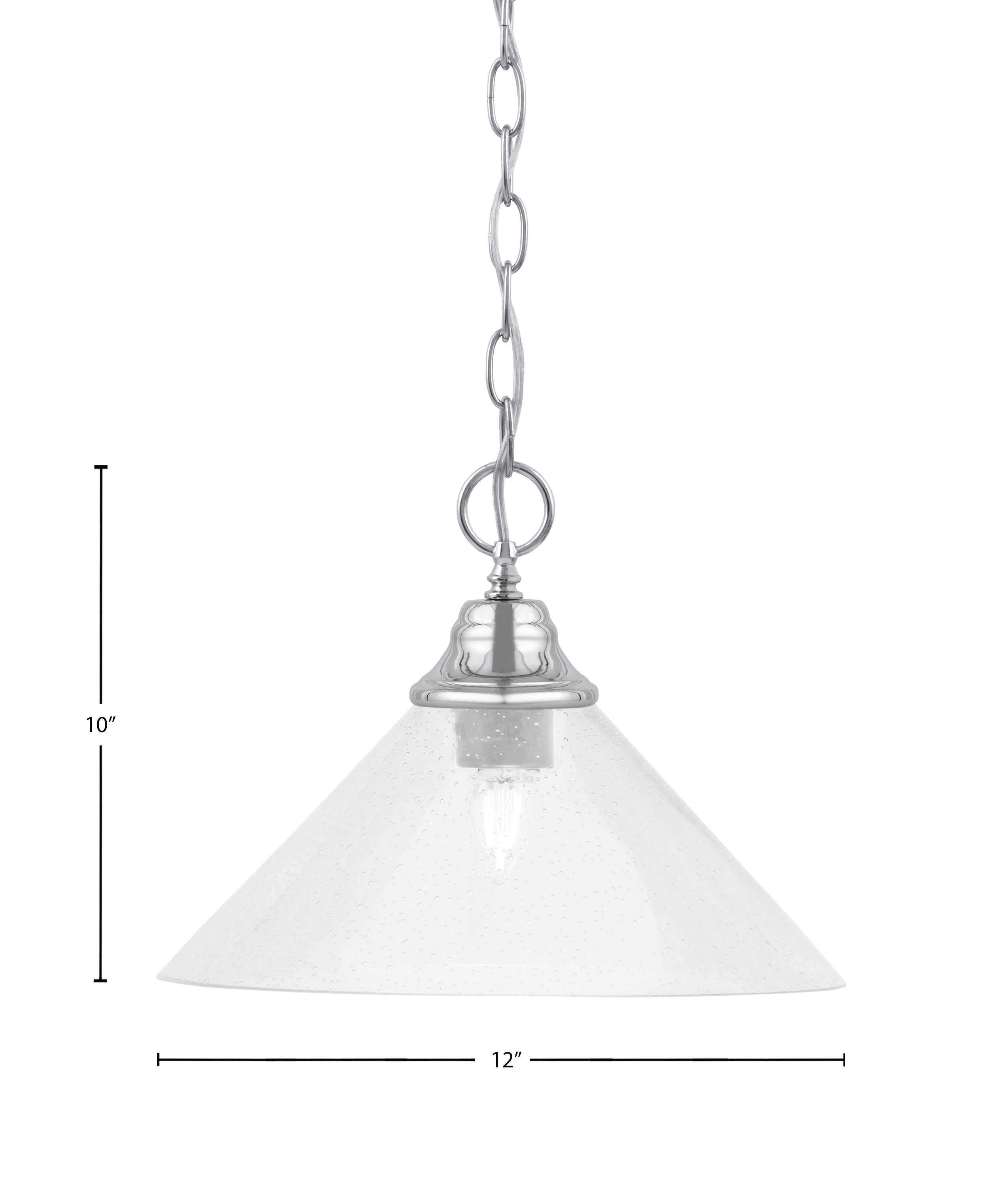 Chain One Light Pendant in Chrome with Clear Bubble Shade