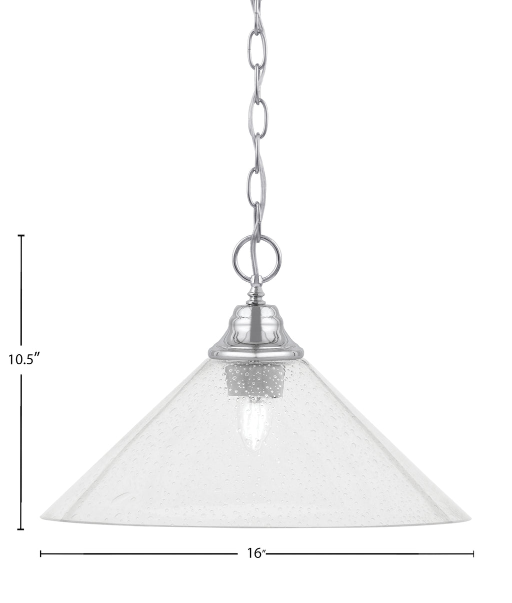 Chain One Light Pendant in Chrome with Clear Bubble Shade