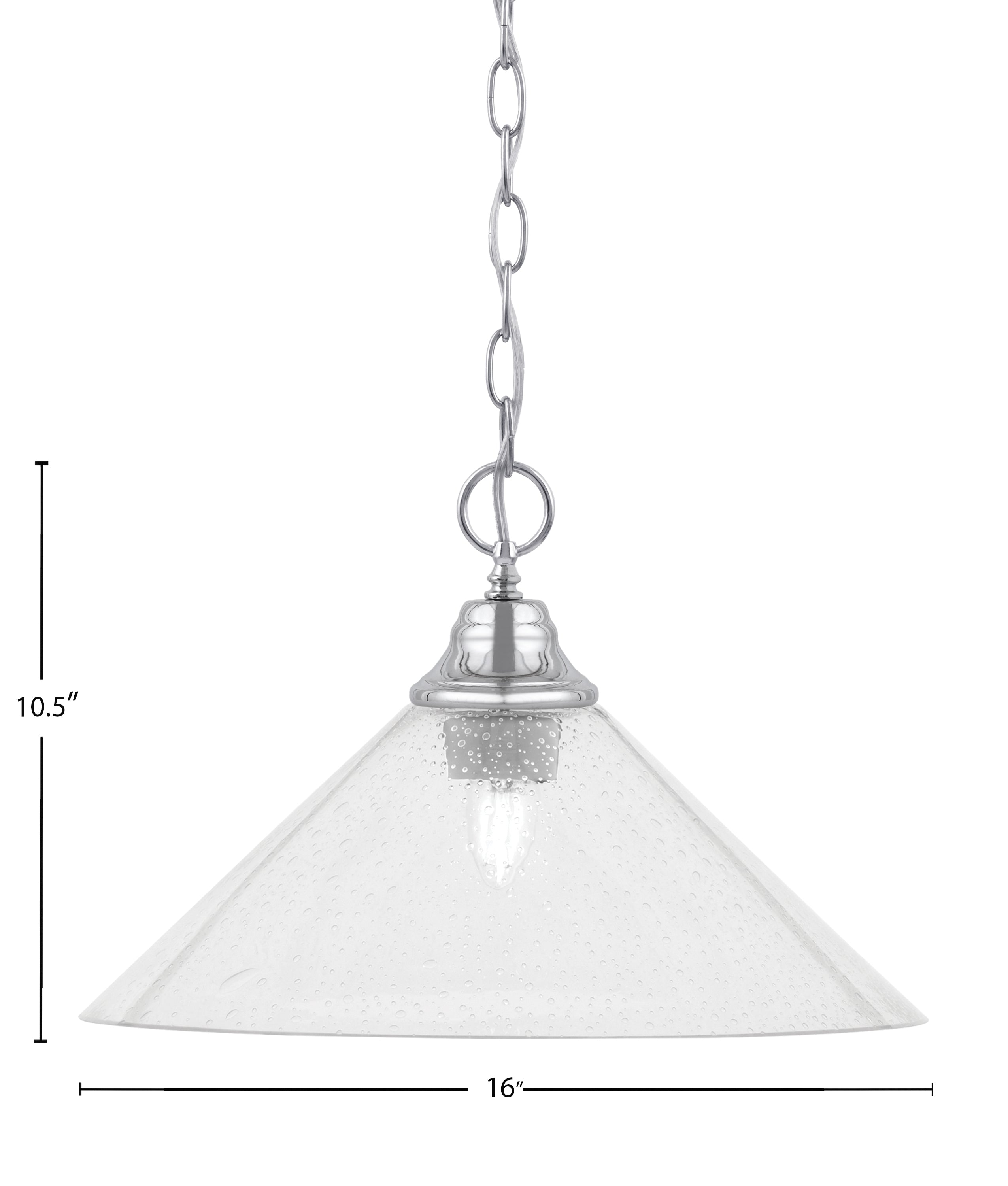 Chain One Light Pendant in Chrome with Clear Bubble Shade