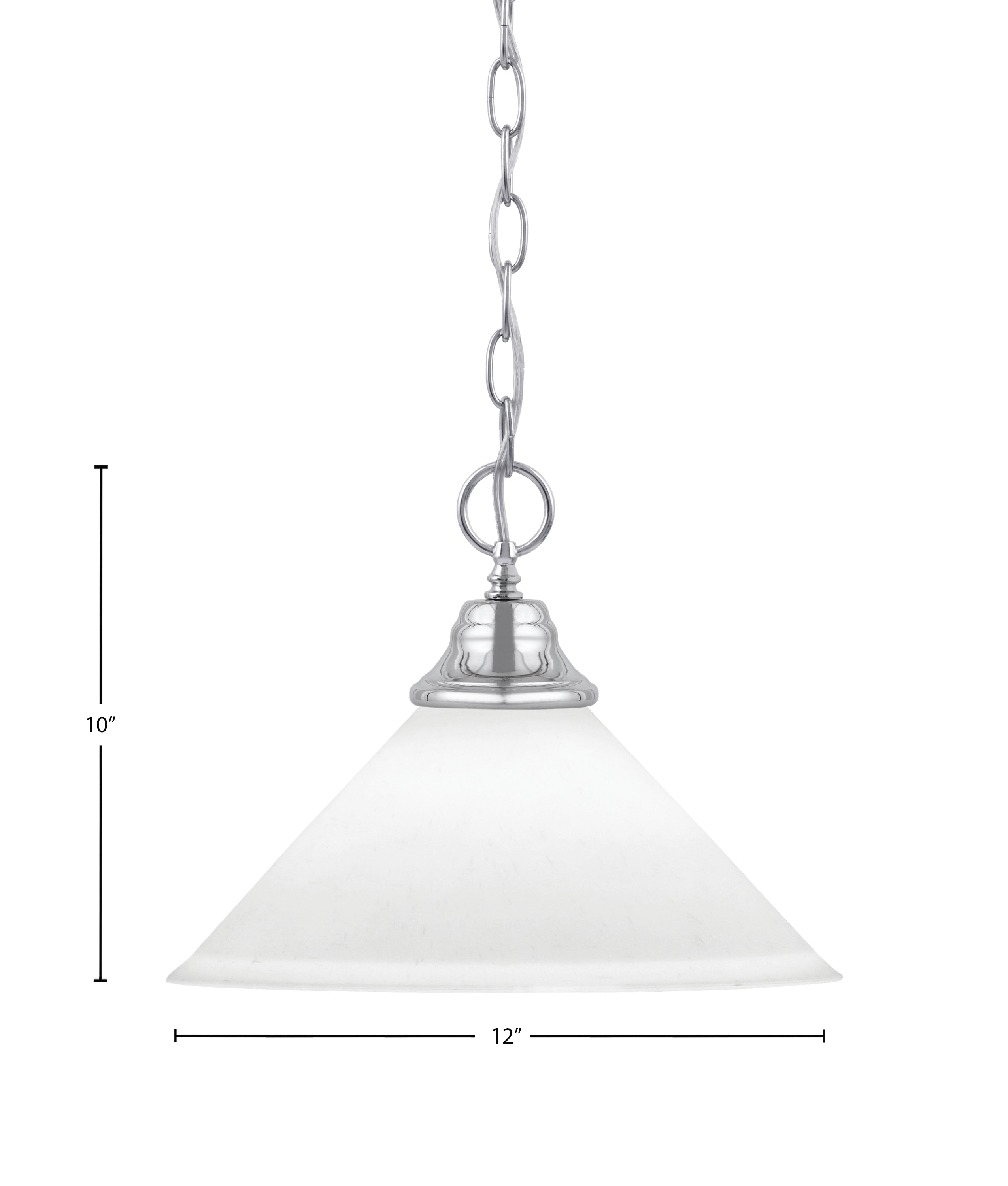 Chain One Light Pendant in Chrome with White Muslin Shade