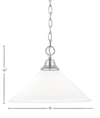 Chain One Light Pendant in Chrome with White Muslin Shade