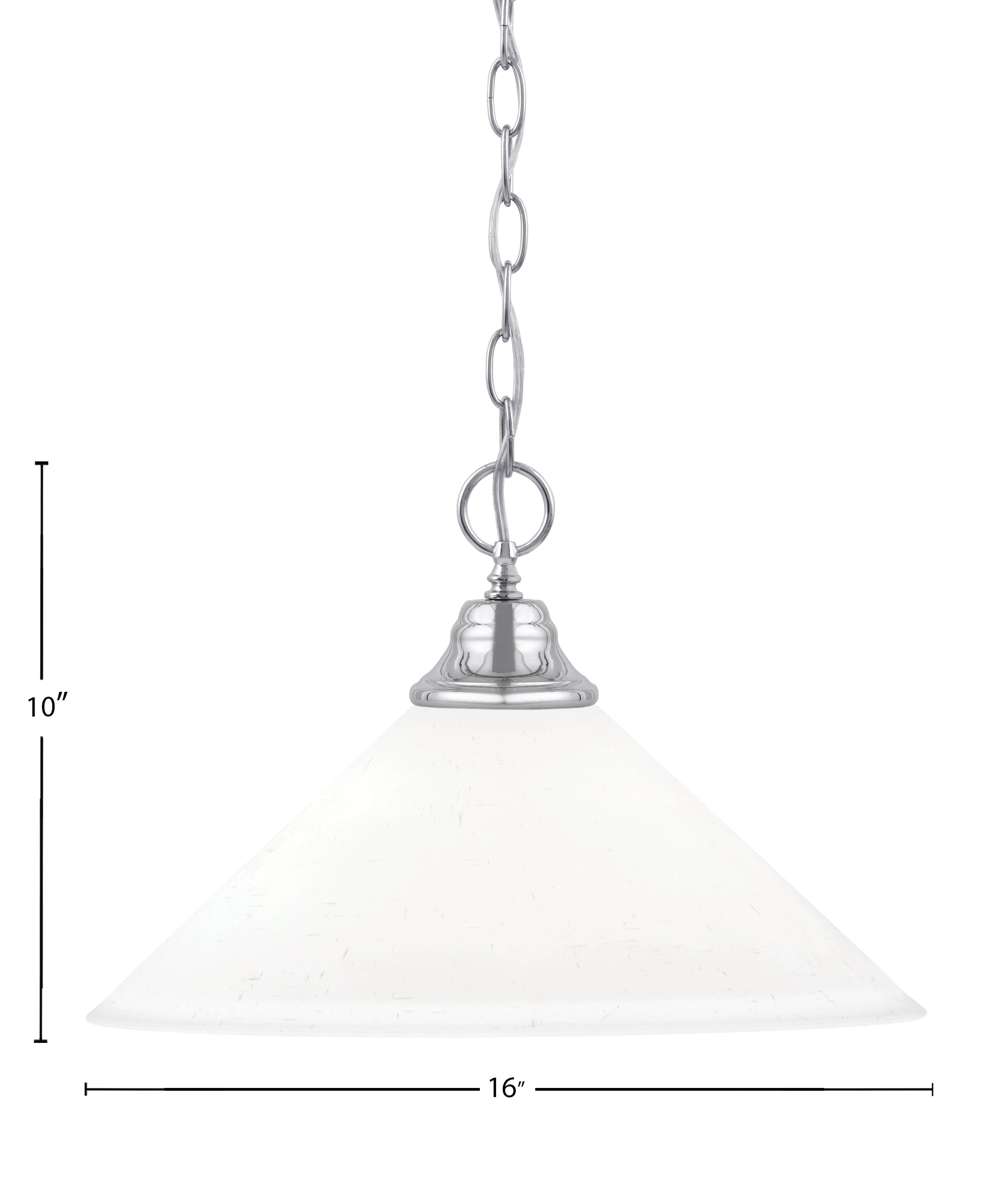 Chain One Light Pendant in Chrome with White Muslin Shade