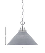 Chain One Light Pendant in Chrome with Gray Matrix Shade