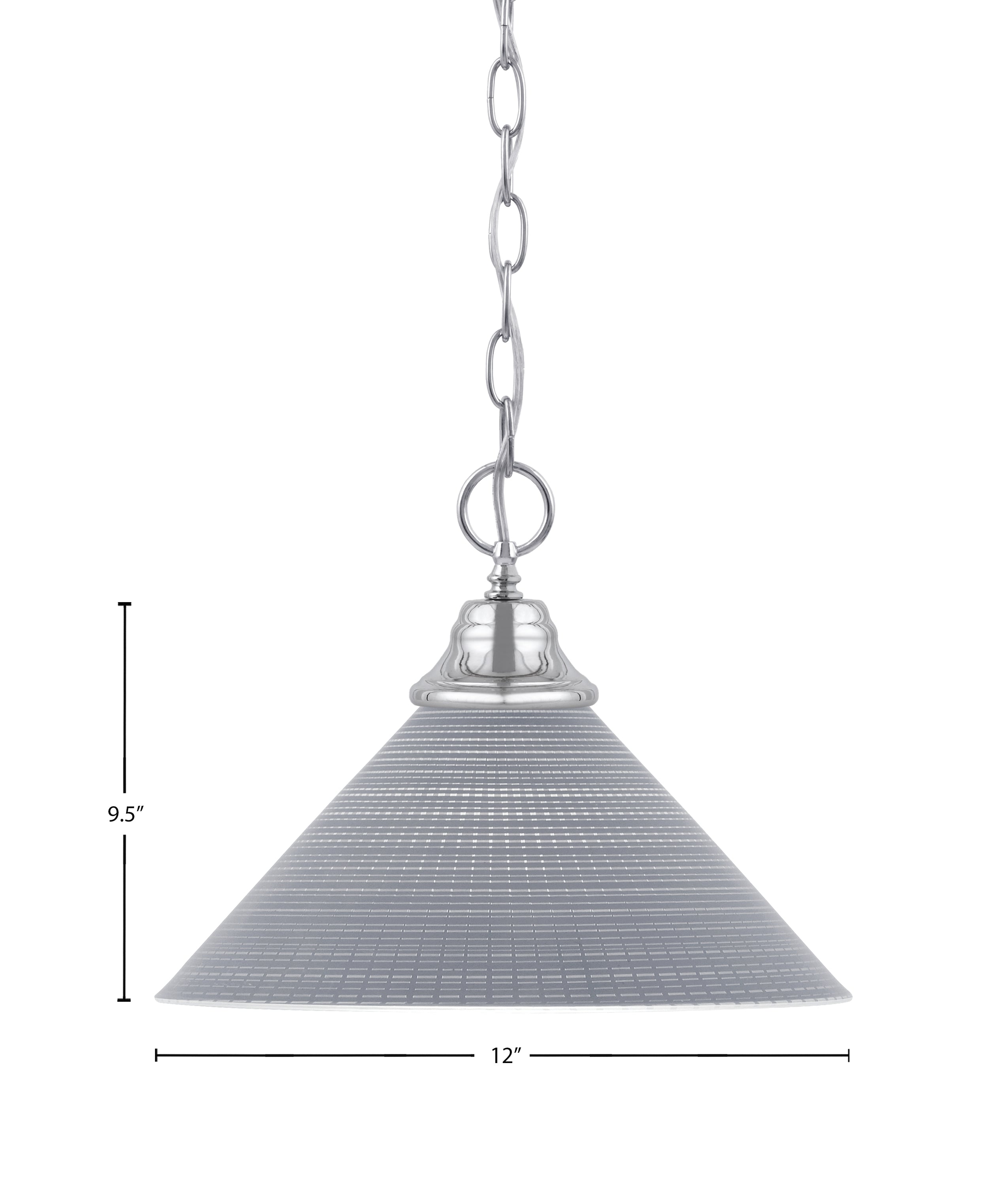 Chain One Light Pendant in Chrome with Gray Matrix Shade