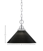 Chain One Light Pendant in Chrome with Black Matrix Shade