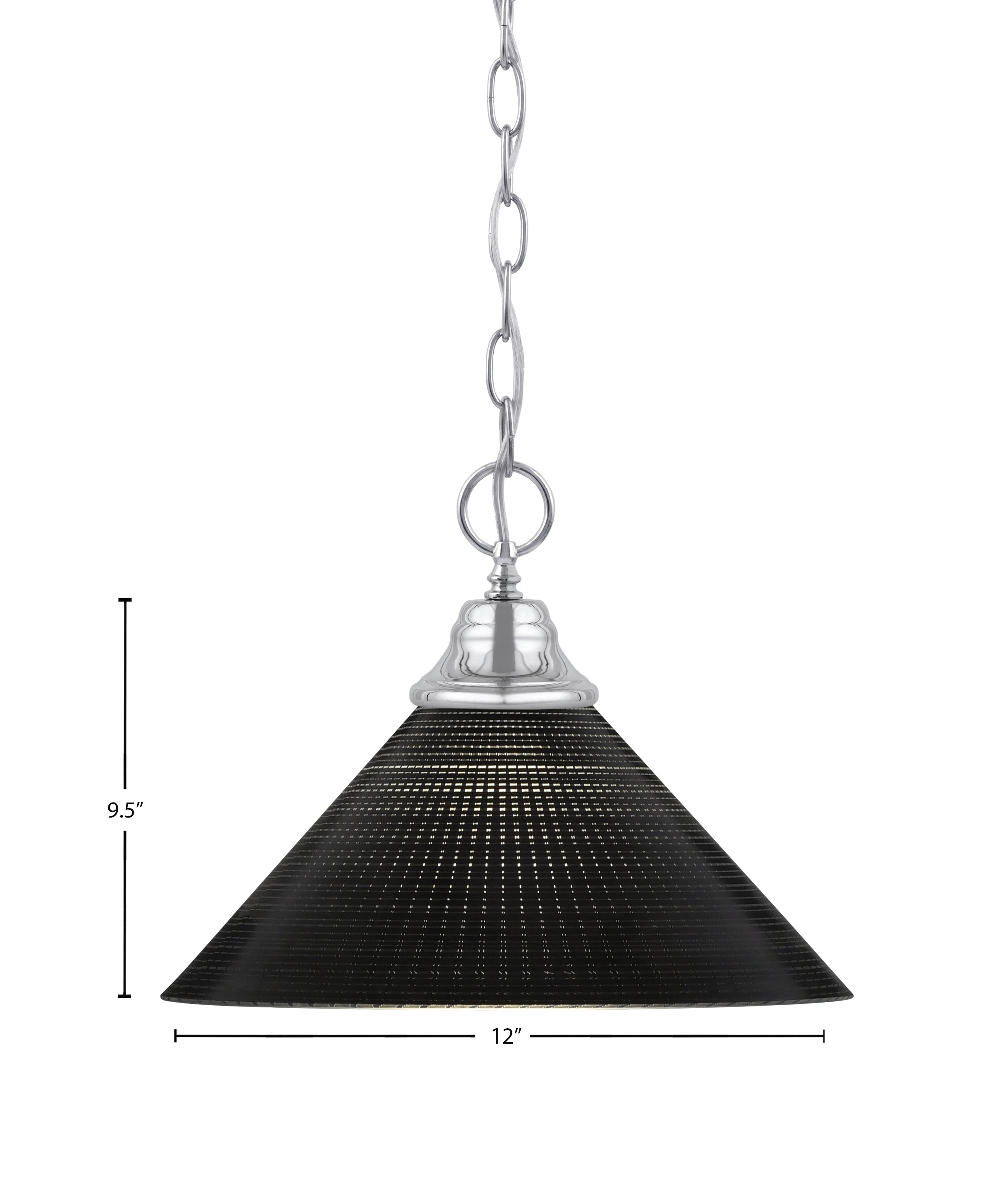 Chain One Light Pendant in Chrome with Black Matrix Shade