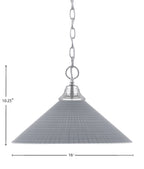 Chain One Light Pendant in Chrome with Gray Matrix Shade