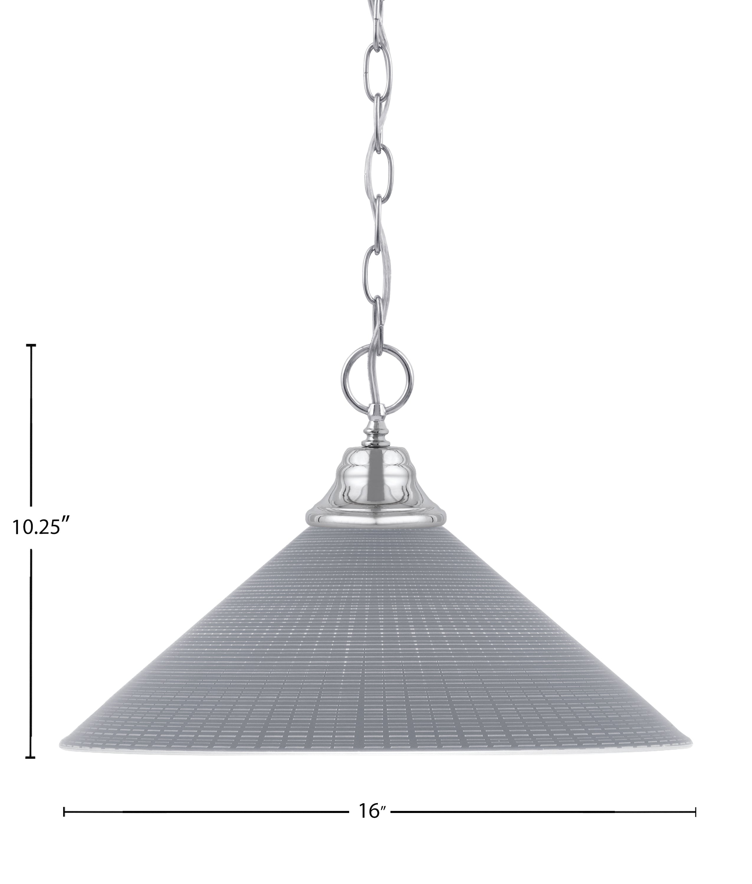 Chain One Light Pendant in Chrome with Gray Matrix Shade