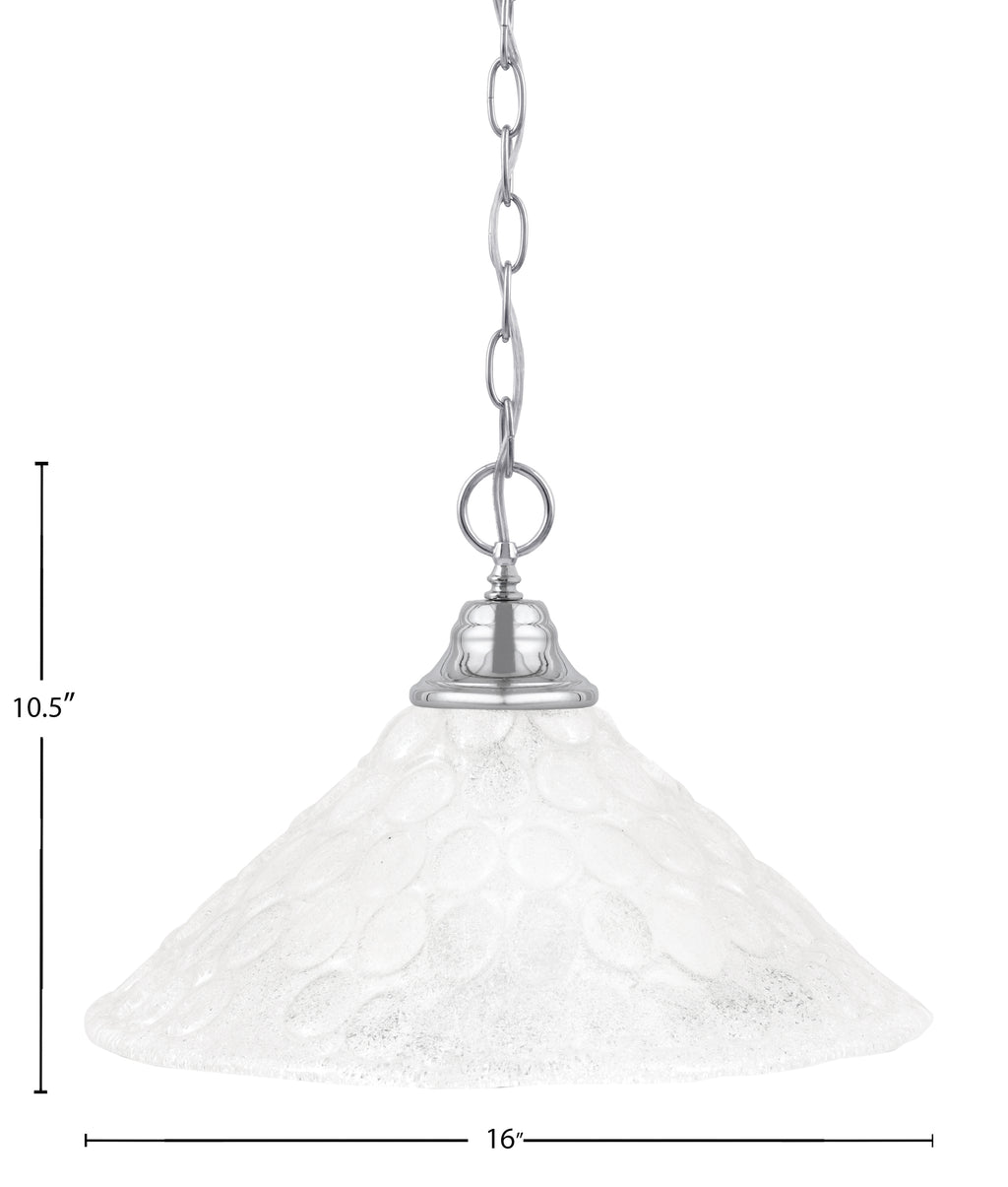 Any One Light Pendant in Chrome with 16" Italian Bubble Shade