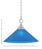 Any One Light Pendant in Chrome with 16" Blue Italian Shade