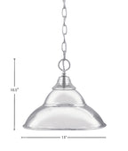Chain One Light Pendant in Chrome with Chrome Finish Double Bubble Metal Shade Shade