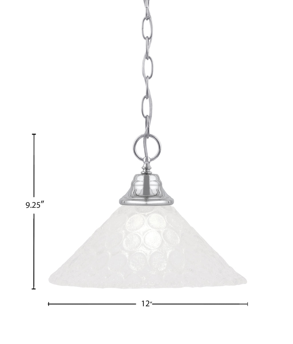 Any One Light Pendant in Chrome with 12" Italian Bubble Shade