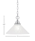 Any One Light Pendant in Chrome with 12" Italian Bubble Shade