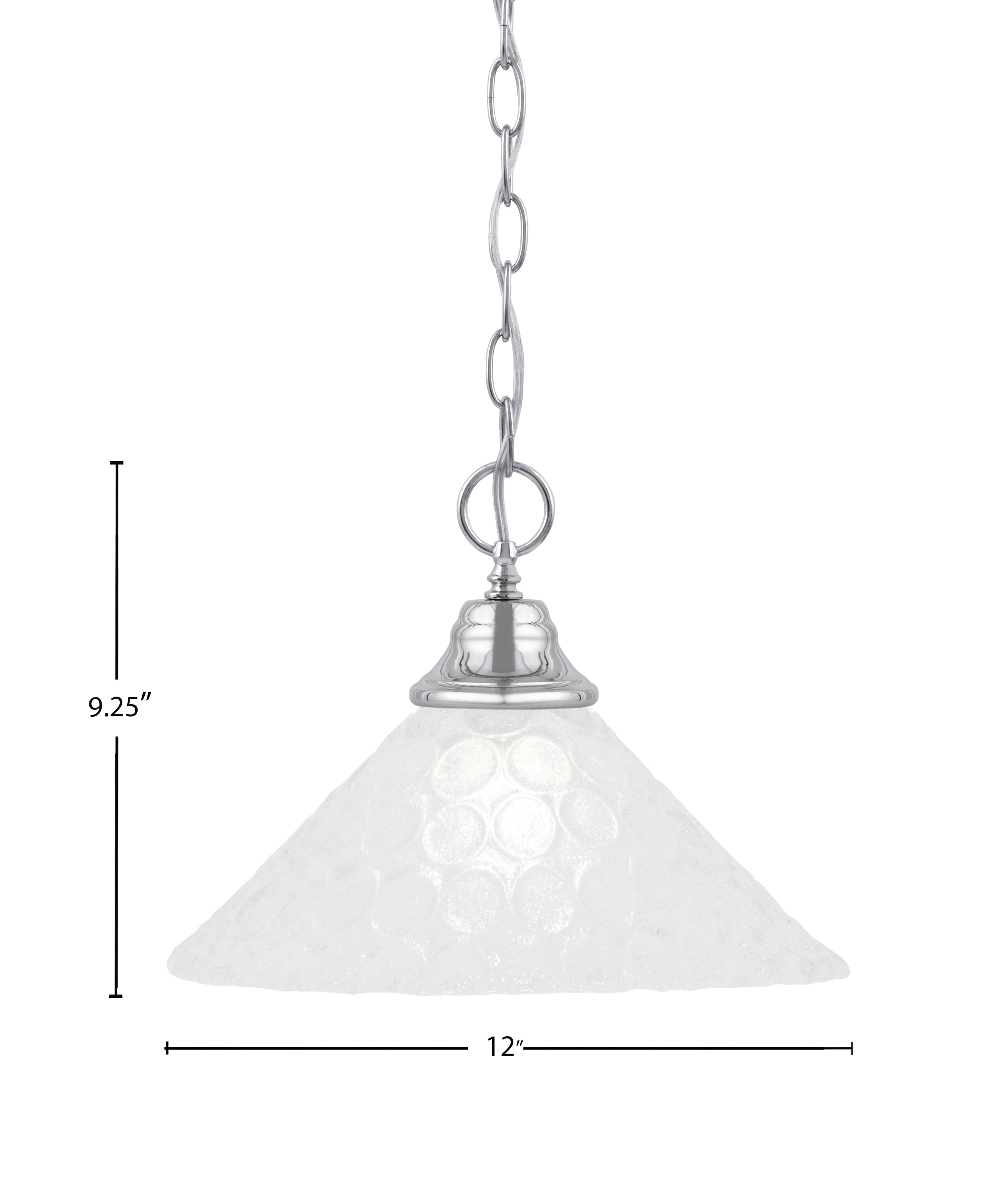 Any One Light Pendant in Chrome with 12" Italian Bubble Shade