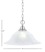 Any One Light Pendant in Chrome with 16" White Marble Shade