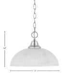 Chain One Light Pendant in Chrome with Clear Ribbed Shade