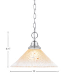Any One Light Pendant in Chrome with 12" Amber Crystal Shade