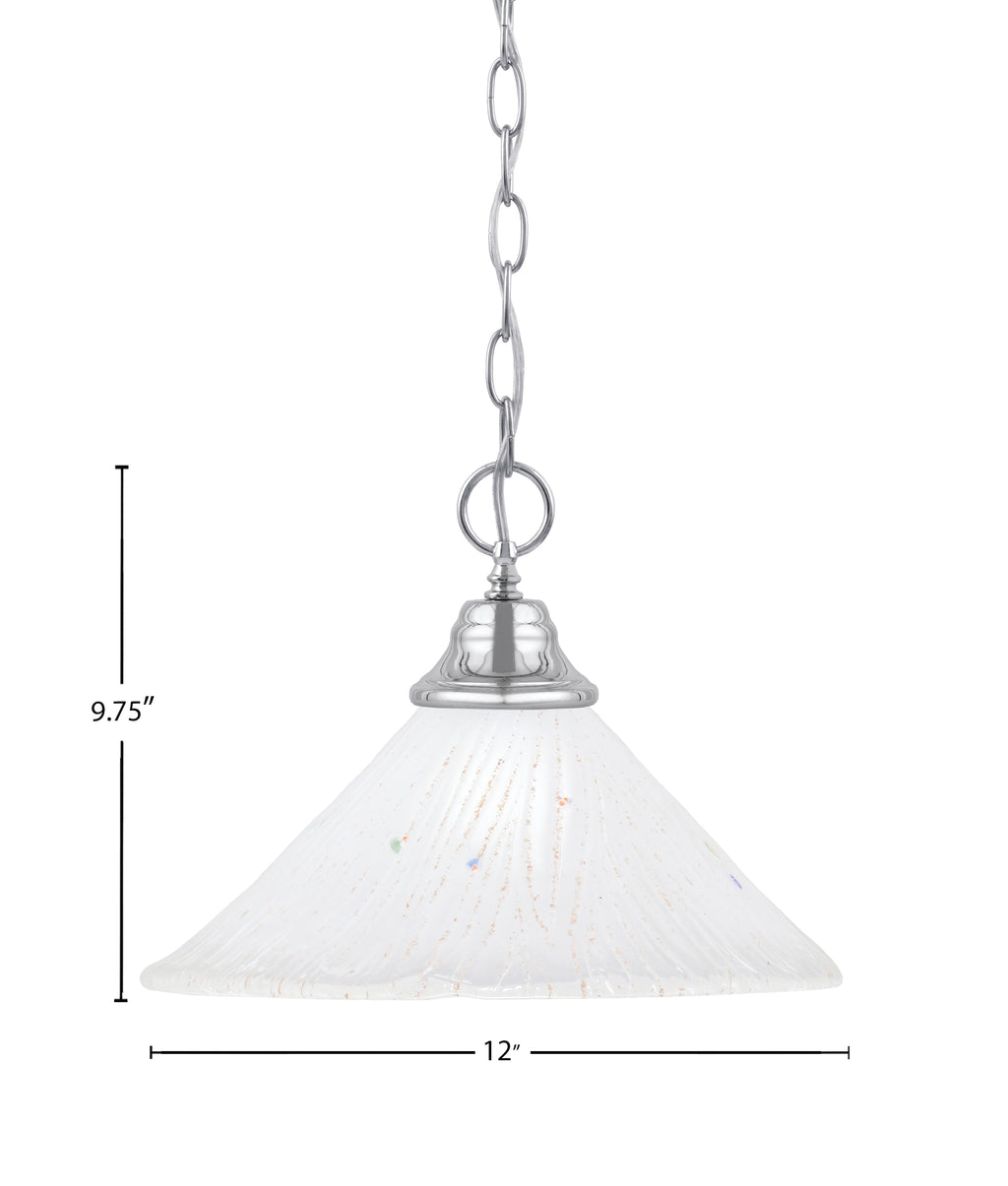 Any One Light Pendant in Chrome with 12" Frosted Crystal Shade