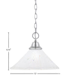 Any One Light Pendant in Chrome with 12" Frosted Crystal Shade
