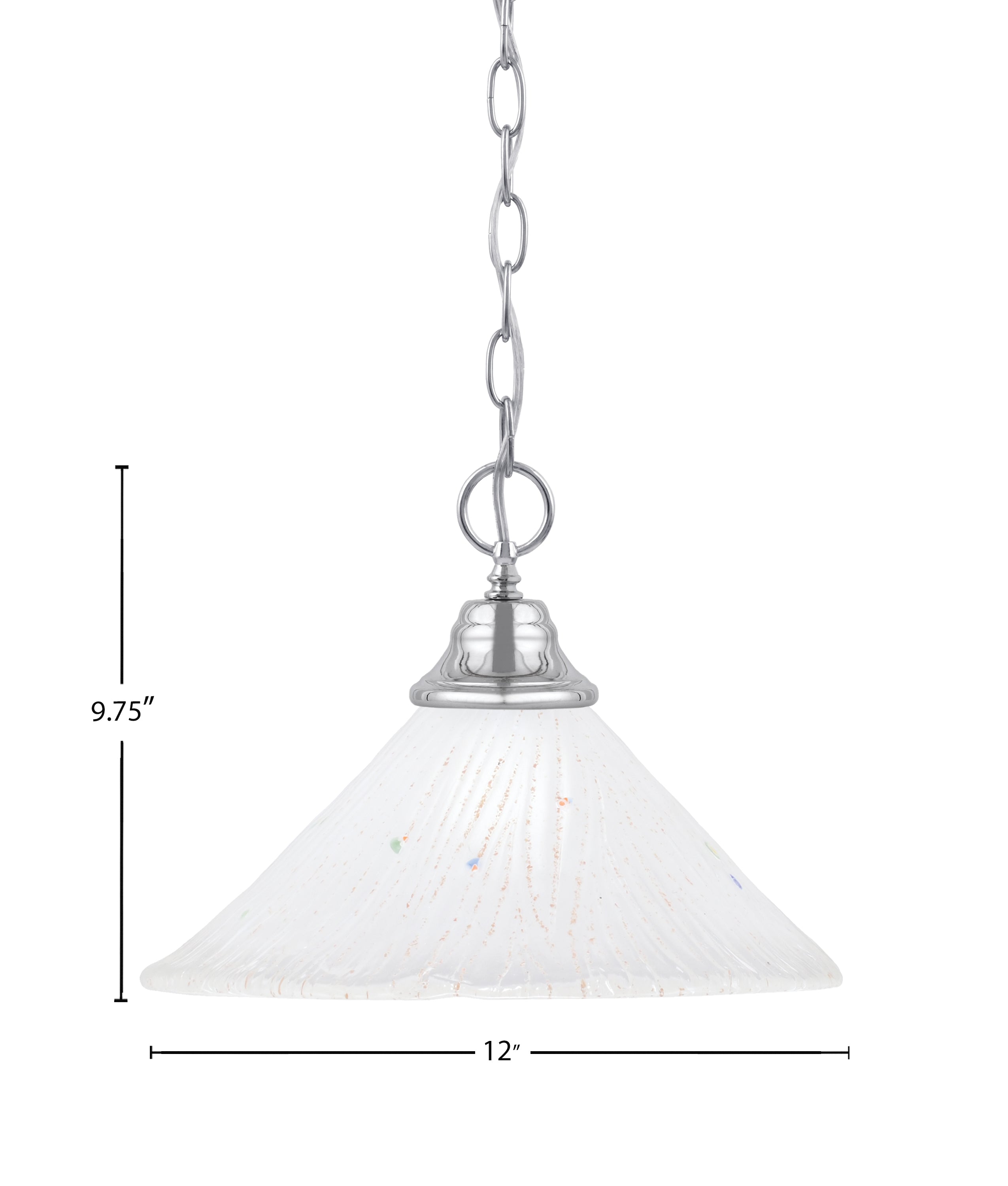 Any One Light Pendant in Chrome with 12" Frosted Crystal Shade