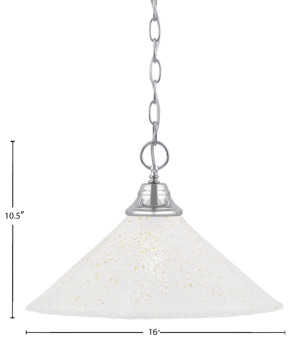 Any One Light Pendant in Chrome with 16" Gold Ice Shade