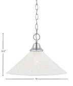 Any One Light Pendant in Chrome with 16" Gold Ice Shade