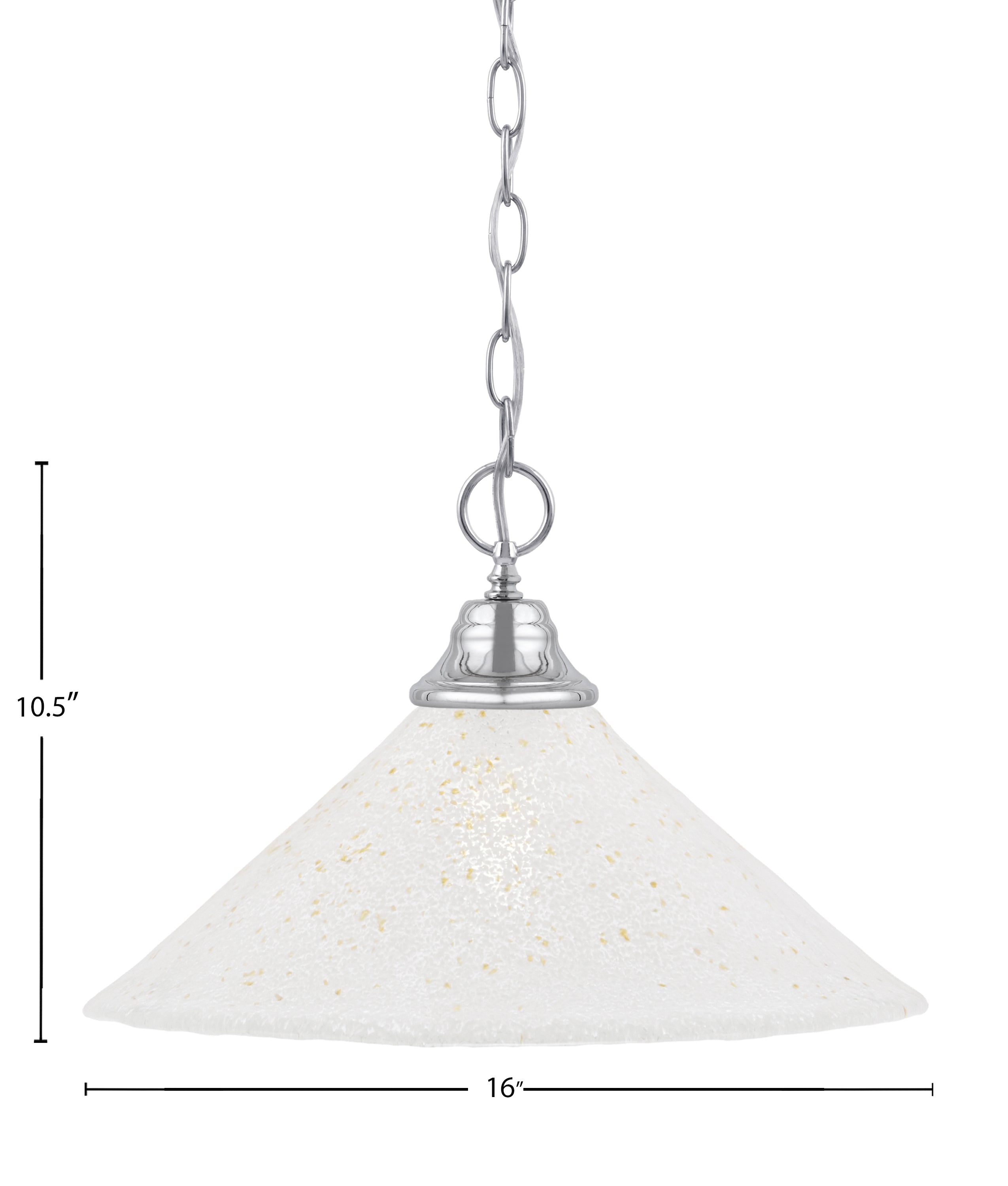 Any One Light Pendant in Chrome with 16" Gold Ice Shade