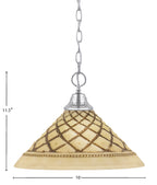 Any One Light Pendant in Chrome with 16" Chocolate Icing Shade