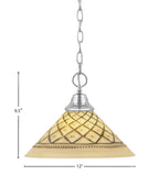 Any One Light Pendant in Chrome with 12" Chocolate Icing Shade
