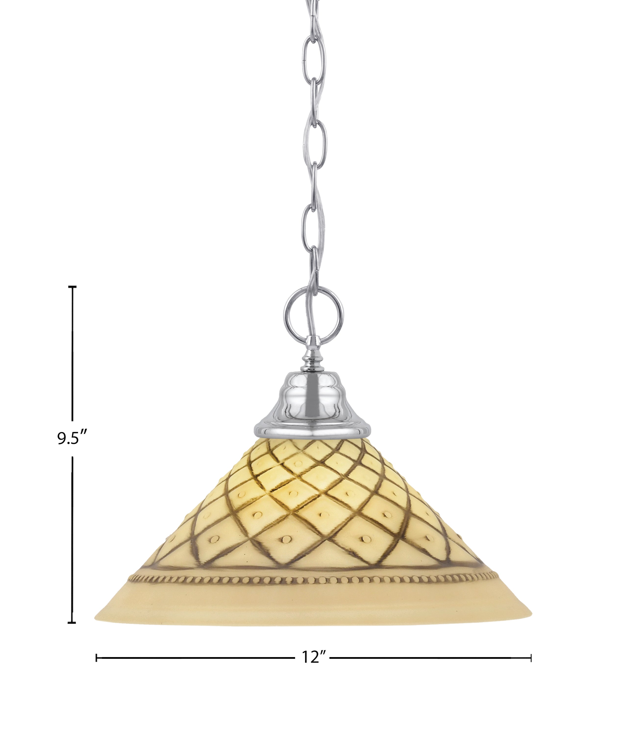 Any One Light Pendant in Chrome with 12" Chocolate Icing Shade