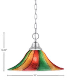 Any One Light Pendant in Chrome with 16" Mardi Gras Shade