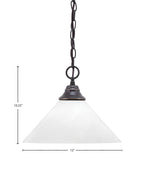 Chain One Light Pendant in Dark Granite with White Marble Shade