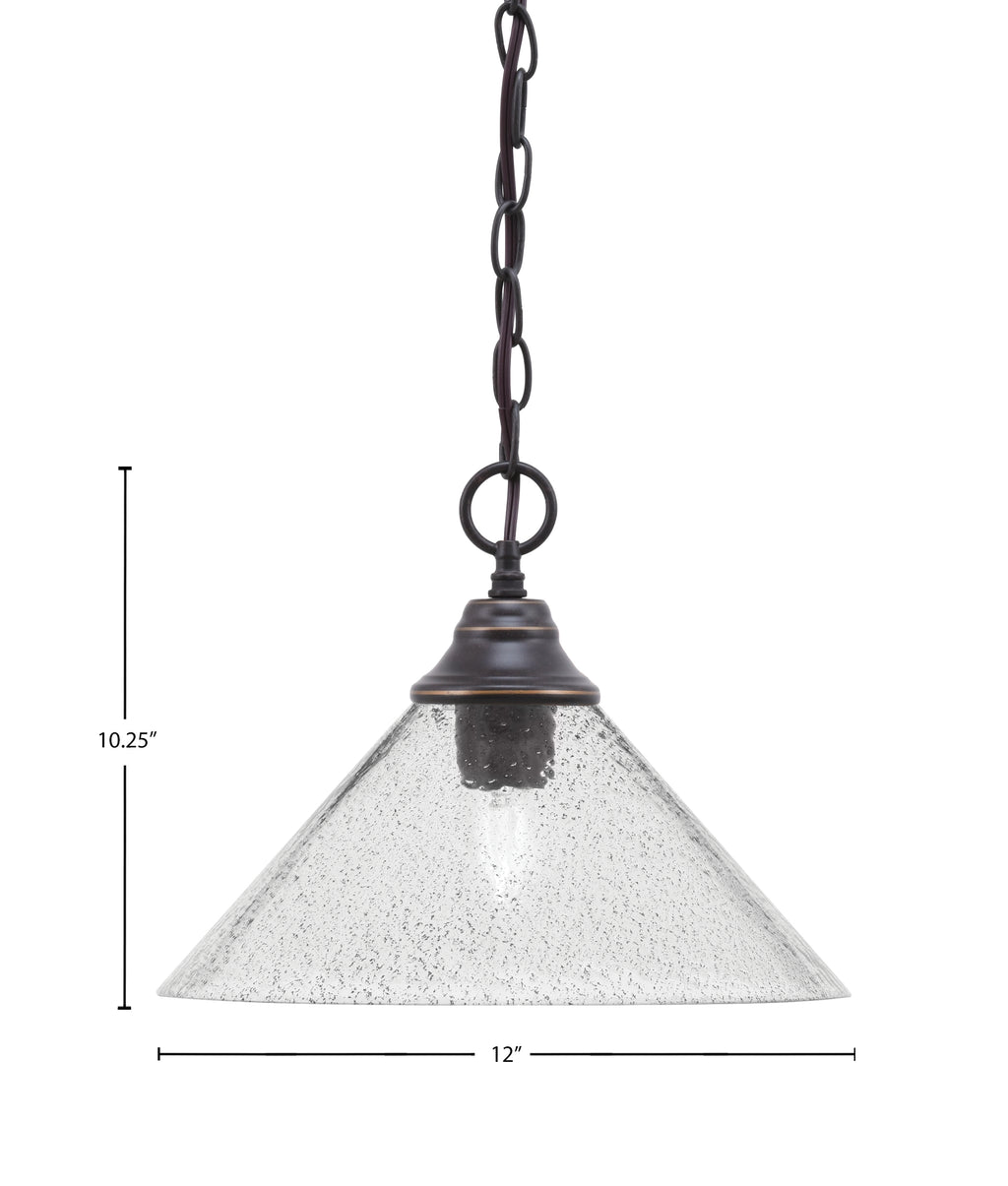Chain One Light Pendant in Dark Granite with Smoke Bubble Shade