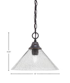 Chain One Light Pendant in Dark Granite with Smoke Bubble Shade