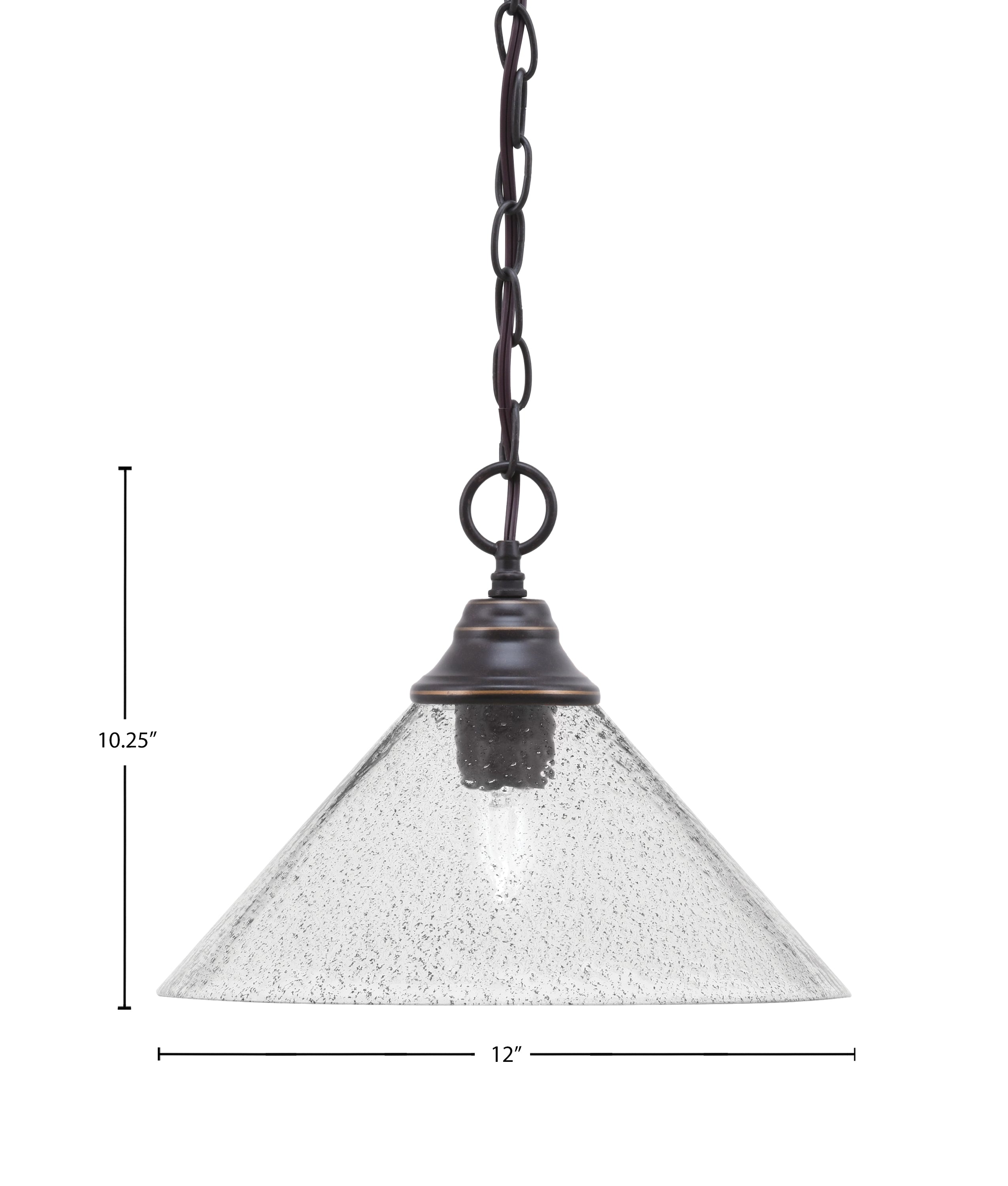 Chain One Light Pendant in Dark Granite with Smoke Bubble Shade