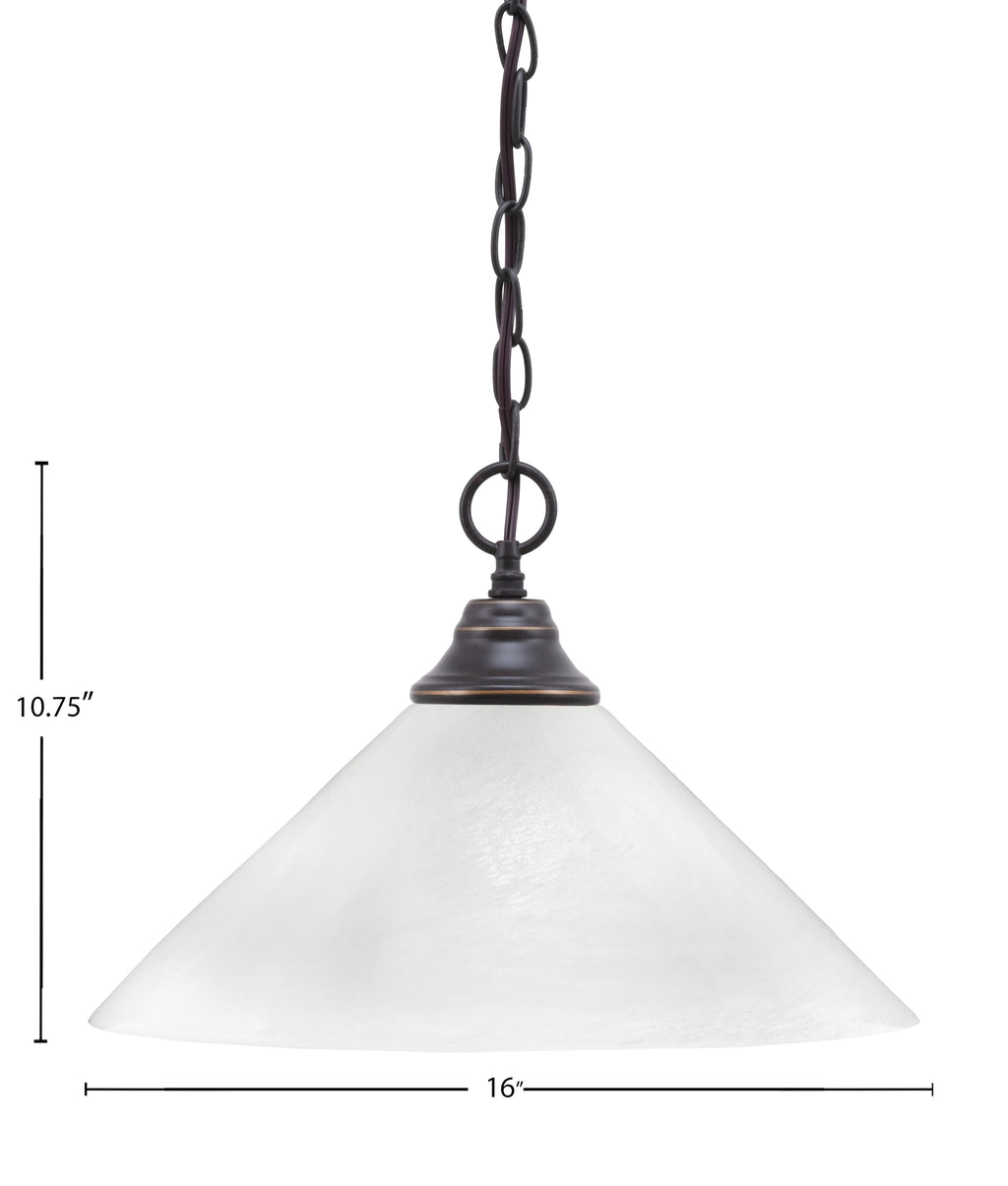 Chain One Light Pendant in Dark Granite with White Marble Shade