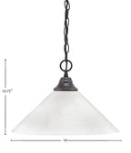 Chain One Light Pendant in Dark Granite with White Marble Shade