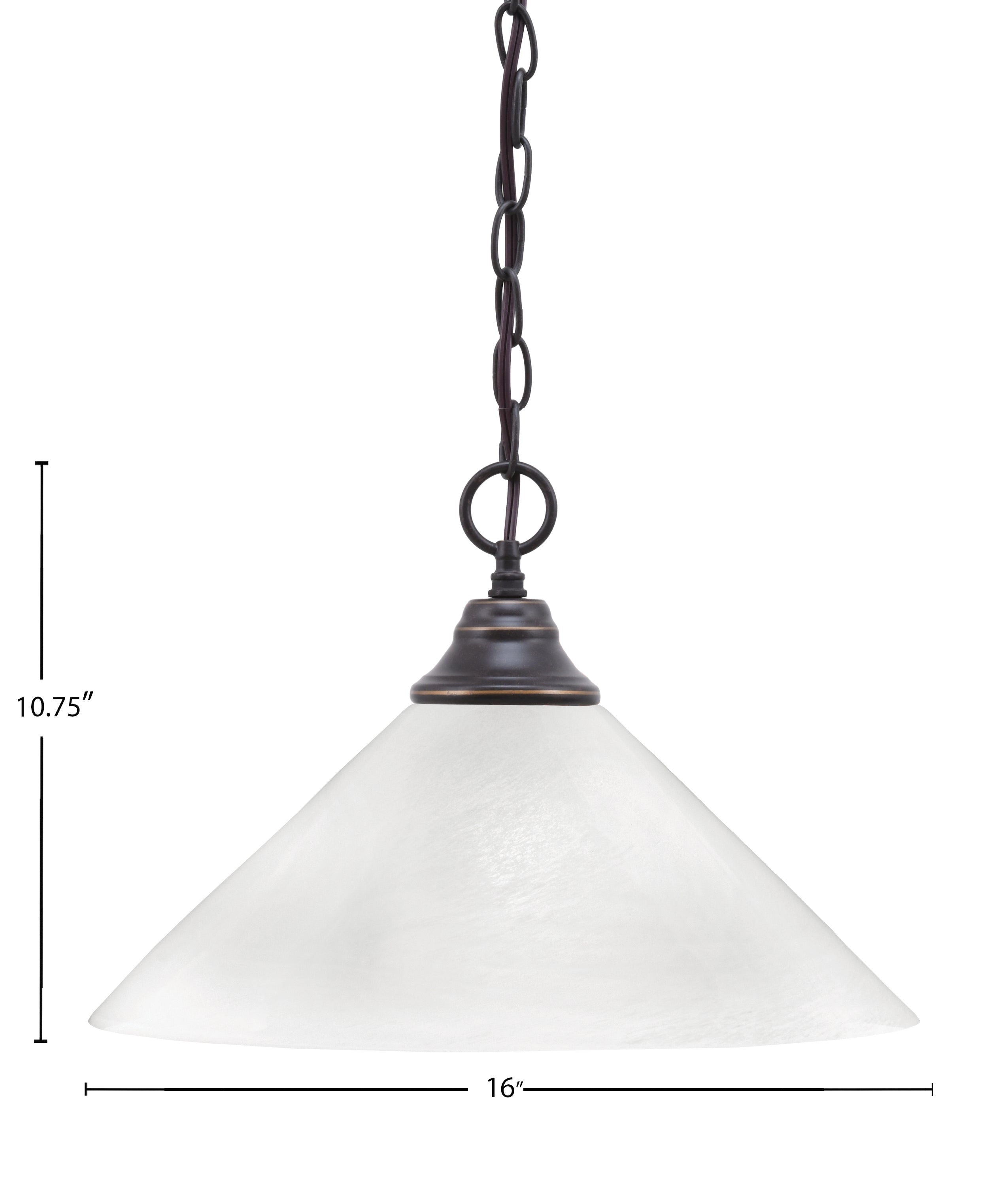 Chain One Light Pendant in Dark Granite with White Marble Shade