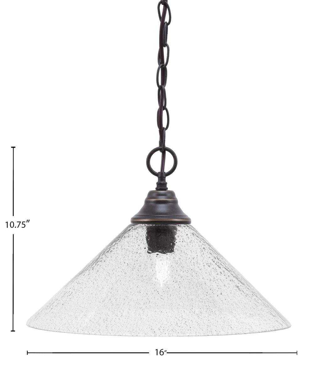 Chain One Light Pendant in Dark Granite with Smoke Bubble Shade