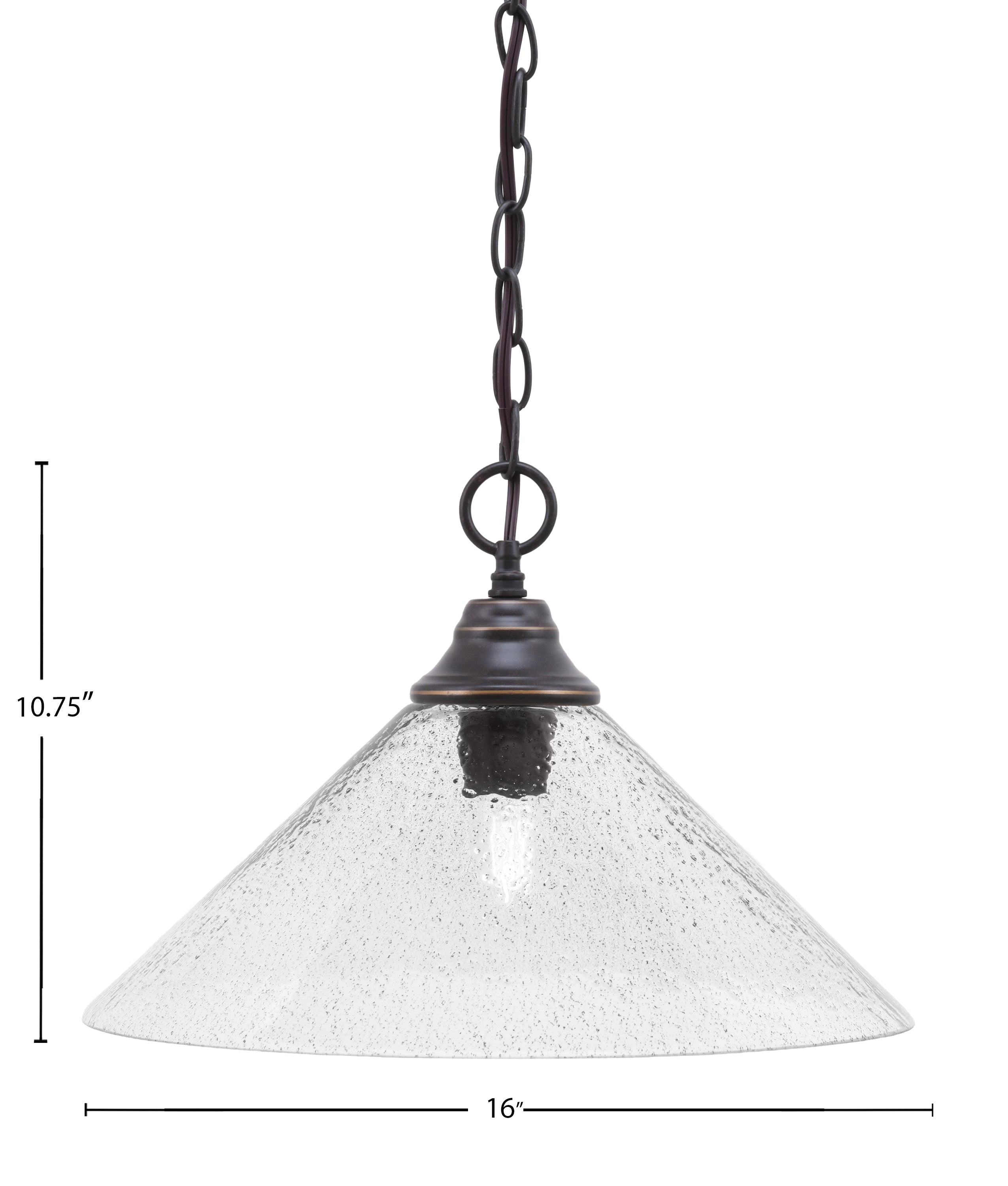 Chain One Light Pendant in Dark Granite with Smoke Bubble Shade