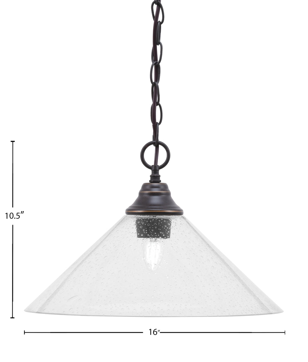 Chain One Light Pendant in Dark Granite with Clear Bubble Shade