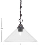 Chain One Light Pendant in Dark Granite with Clear Bubble Shade